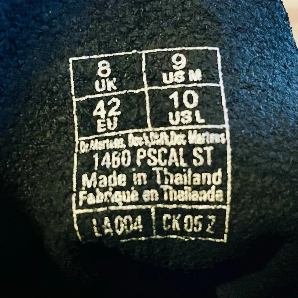 Dr Martens 1460 Pascal ST Hairy Suede Black M 9‎ W 10 Boots Exposed Steel Toe